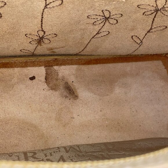 Lamarthe Women’s Yellow Embroidered Leather Flower Charm Shoulder Tote Bag - Picture 13 of 14